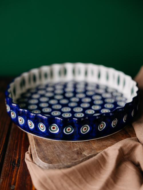 dwie formy do pieczenia tarty pawie oczko z listkiem