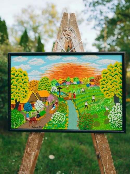 obraz olejny sianokosy