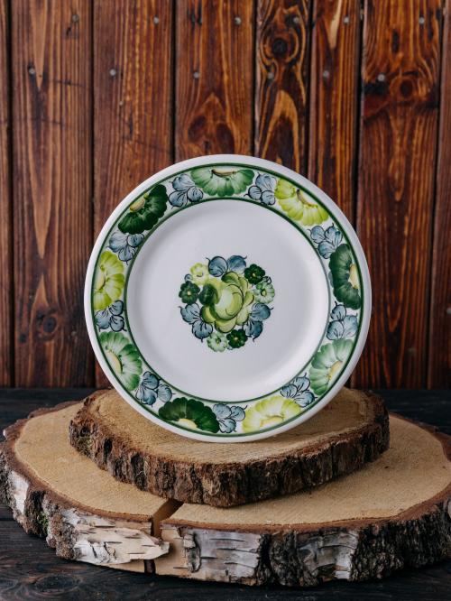 talerz płaski mały zielony