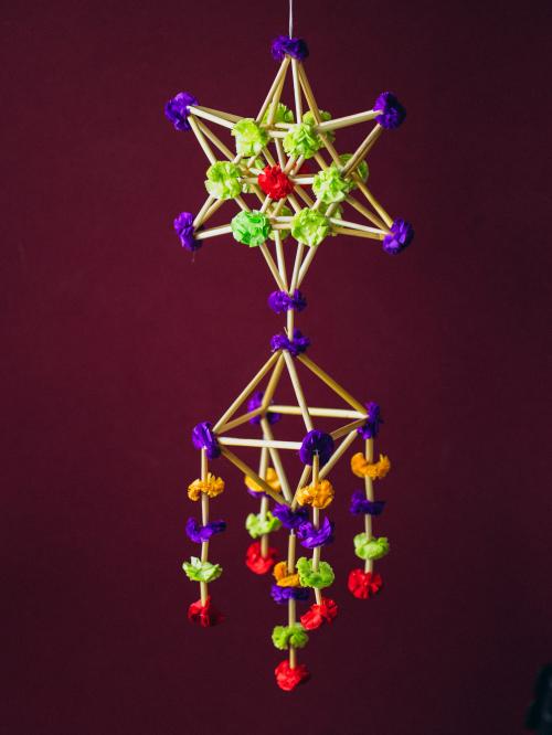 mini pająk gwiazdka piętrowa z diamentem