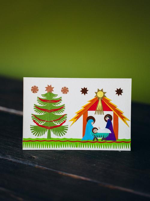 świąteczna kartka wycinanka