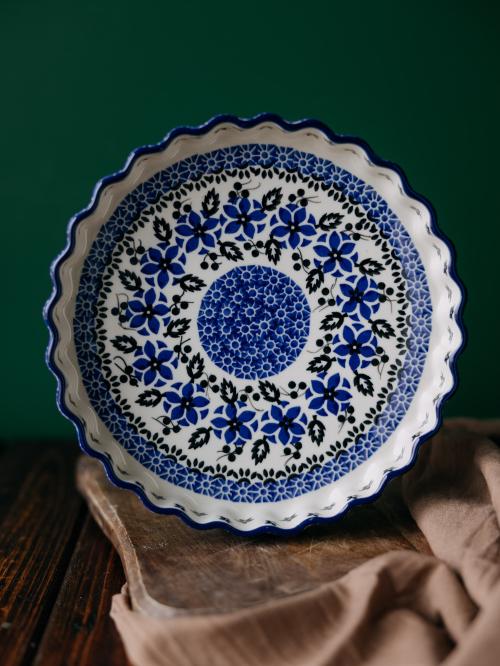 Forma do pieczenia tarty polne kwiaty na zielony tle