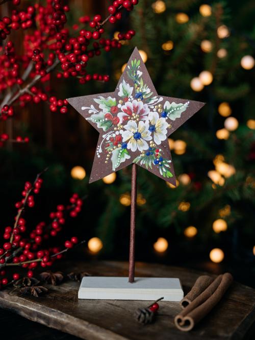 gwiazdka duża brązowa na nóżce