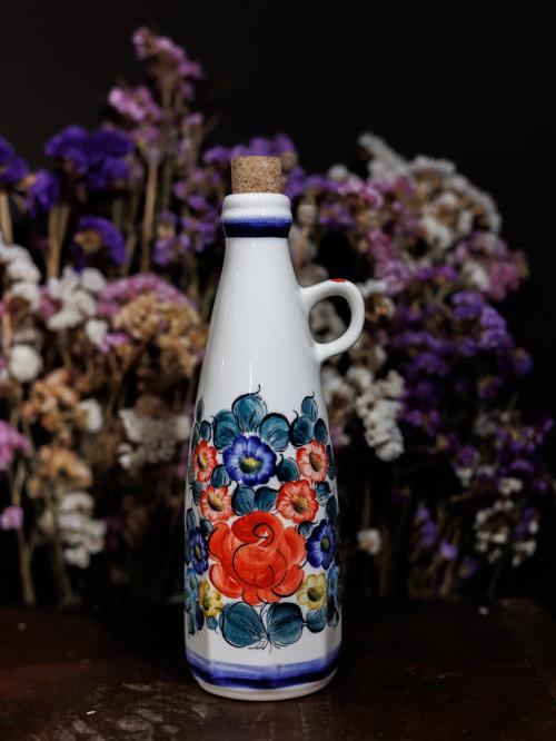 Butelka kolorowa do oliwy.