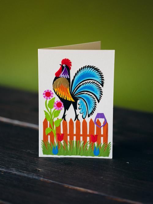 kartka na zielonym tle