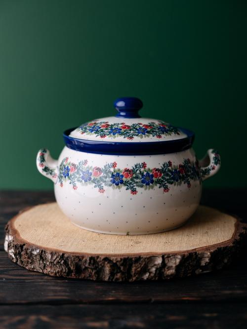 waza wianek z makami na zielonym tle