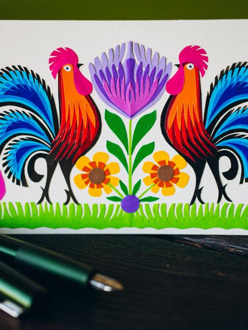 zbliżenie na koguty