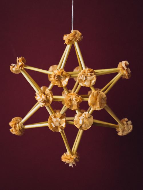 mini pająk gwiazdka na bordowym tle