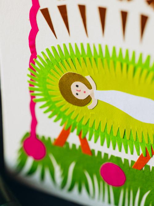 kartka wycinanka świąteczna dzieciątko w żłobie