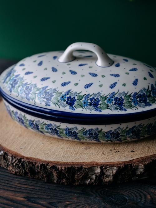 Naczynie do zapiekania z pokrywką Wianek  na drewnie