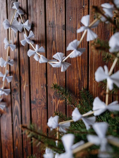 łańcuch choinkowy biały  wiszący