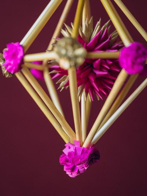 mini pająk diament różowy