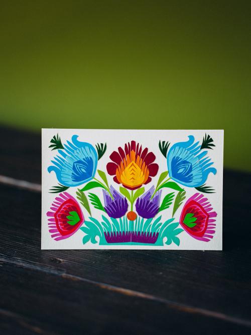 kartka wycinanka polne kwiaty