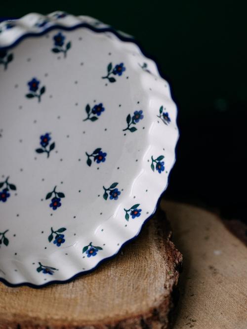 Forma do pieczenia tarty Kwiatki na Nóżce  na drewnie