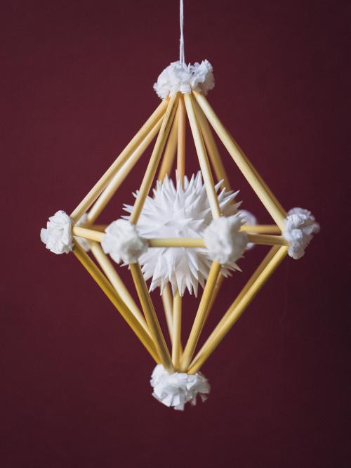 mini pająk diament biały na bordowym tle