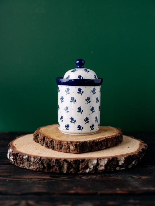 Pojemnik z przykrywką Kwiatki na Nóżce