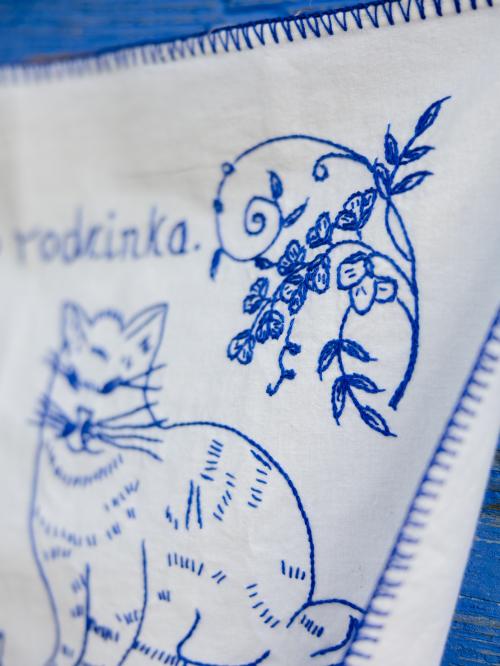 makatka grunt to rodzinka zbliżenie na haft