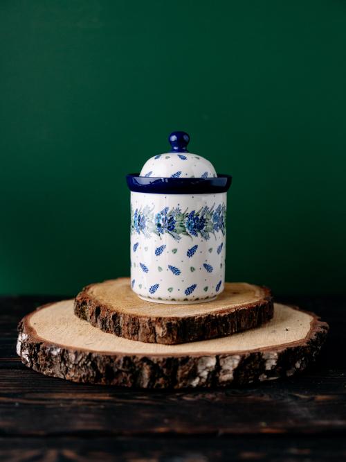 Pojemnik z przykrywką Wianek na zielonym tle