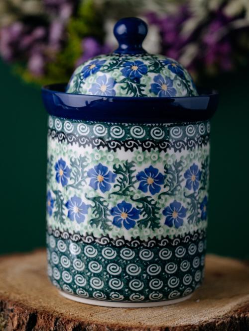 Pojemnik z przykrywką Chabry na drewnie