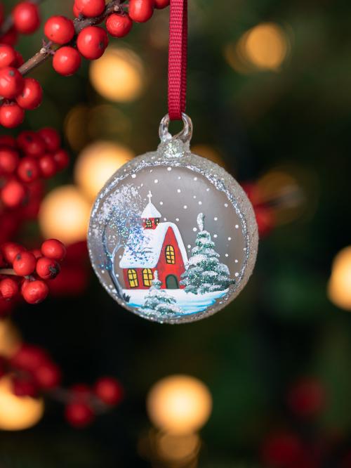 bombka szklana biała matowa