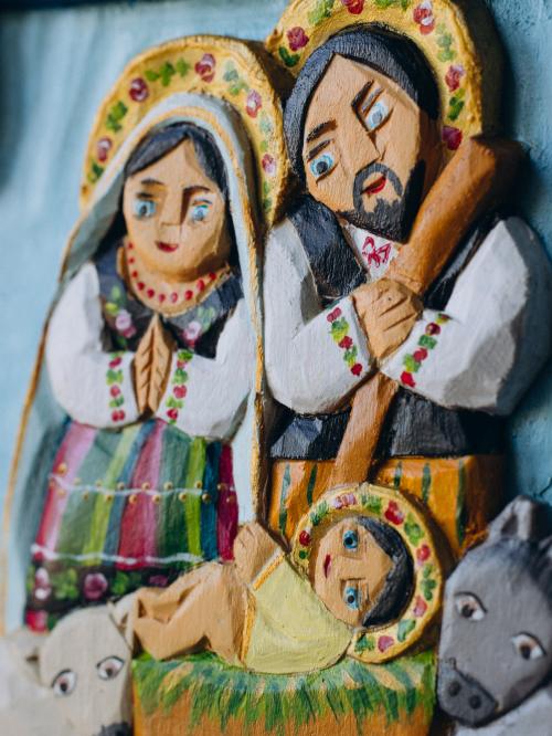 zbliżenie na Maryję i Józefa