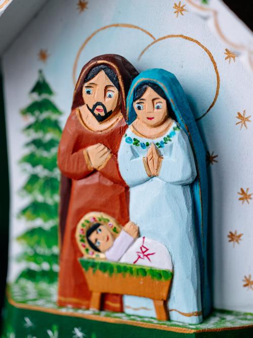 zbliżenie na szopkę