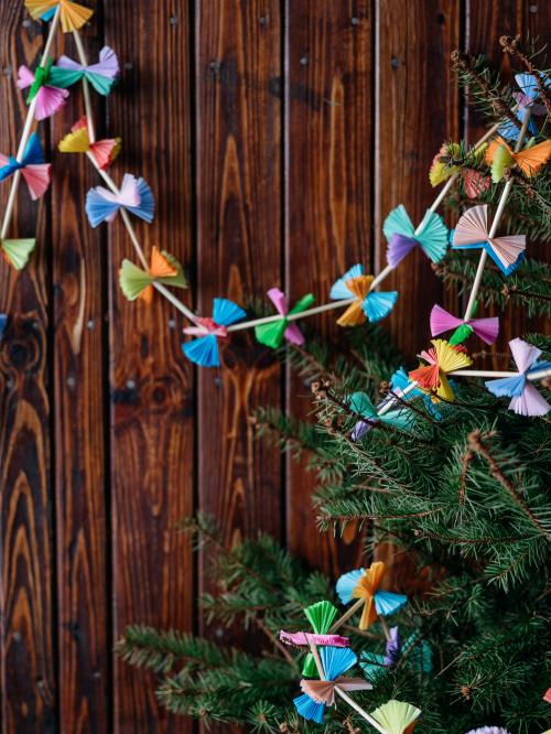 łańcuch choinkowy pastelowy