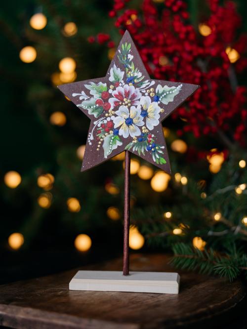 gwiazdka z drewna brązowa