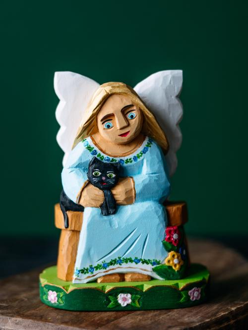 anioł w niebieskie sukience