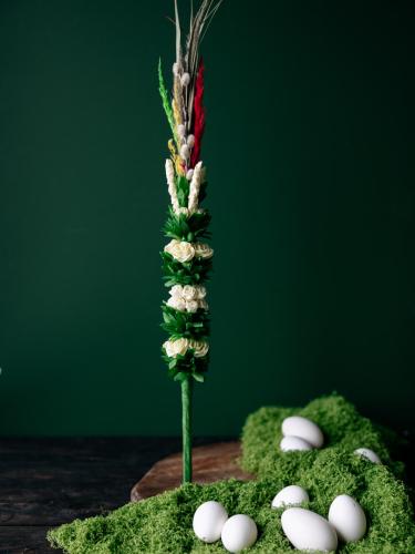 Palma wielkanocna duża z bibuły - kremowa