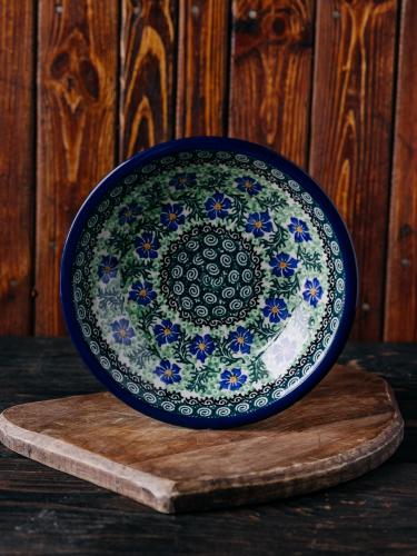 Talerz głęboki Chabry - Ceramika Bolesławiec