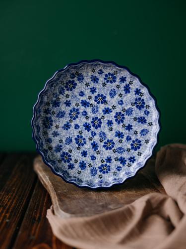 Forma do pieczenia tarty Łąka 18 cm - Ceramika Bolesławiec