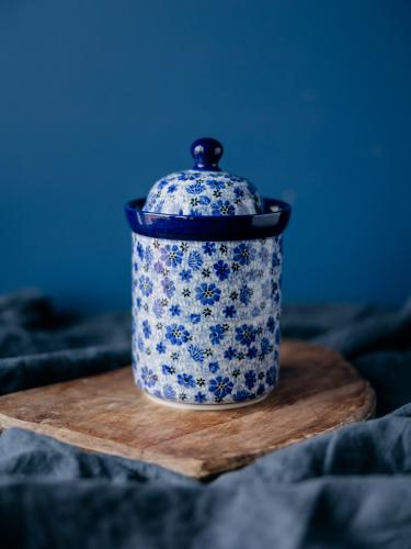 Pojemnik z przykrywką Łąka 20 cm - Ceramika Bolesławiec