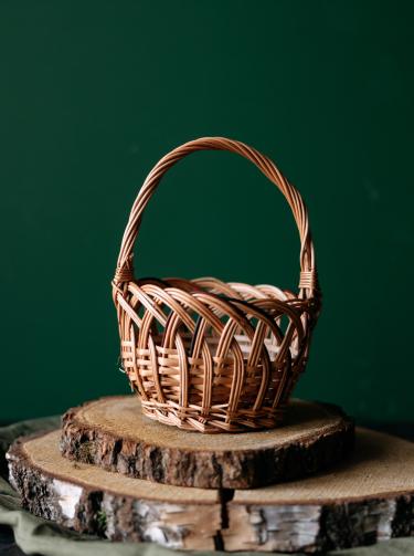 Koszyczek wielkanocny mały - plecionka kolorowa