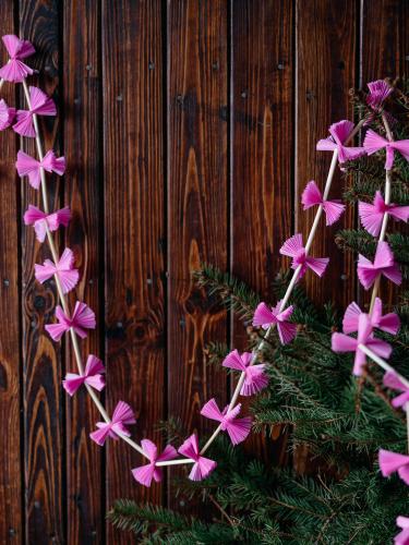 Łańcuch choinkowy - różowy