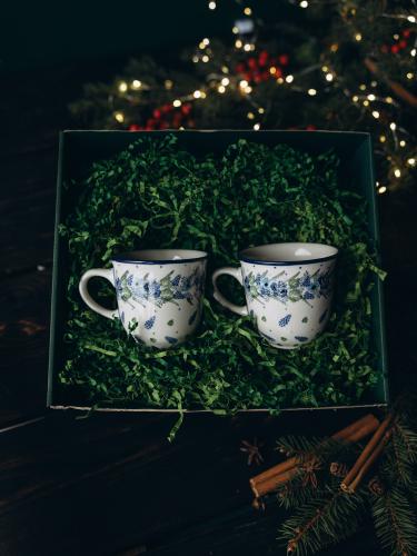Zestaw dwóch kubków filiżankowych Wianek - Ceramika Bolesławiec