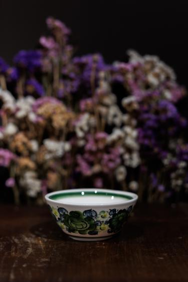 Miseczka mała z zielonym wzorem - Fajans Włocławek