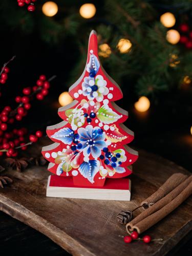 Choinka w kwiaty - czerwona