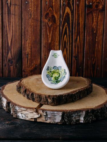 Podstawka pod łyżkę z zielonym wzorem - Fajans Włocławek