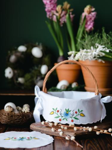 Serwetki do koszyczka duże z ząbkami - wzór kaszubski