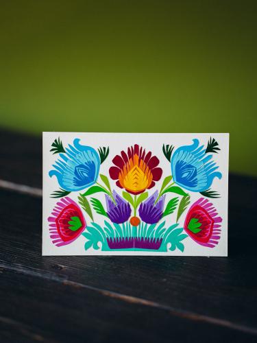 Kartka wycinanka - polne kwiaty