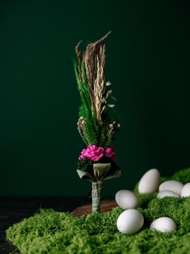 Palma wielkanocna mała - różowe róże