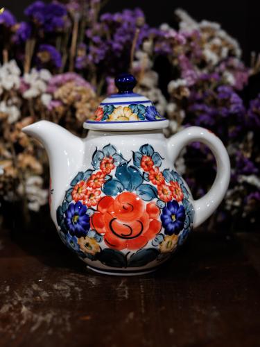 Imbryk 1,2 l z kolorowym wzorem - Fajans Włocławek