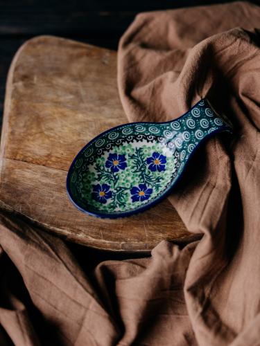 Podstawka pod łyżkę Chabry - Ceramika Bolesławiec