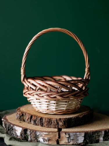 Koszyczek wielkanocny duży - plecionka kolorowa