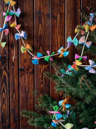 Łańcuch choinkowy - pastelowy